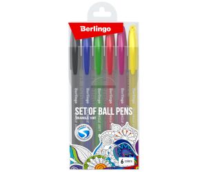 ZESTAW PIÓR KULKOWYCH BERLINGO TRIANGLE 100T, 6 SZT