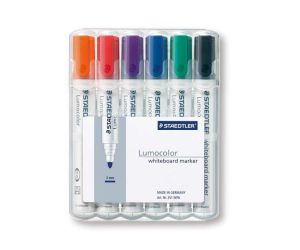 MARKER LUMOCOLOR DO BIAŁYCH TABLIC WHITEBOARD, OKRĄGŁY, 6 KOL. (2, 3, 4, 5, 6, 9) W ETUI BOX, STAEDTLER