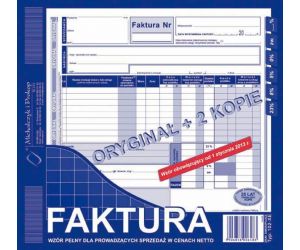 D FAKTURA VAT 2/3 A4 WIEL.100-2E DRUK