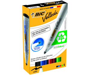 MARKER SUCHOŚCIERALNY BIC VELLEDA 1701 OKRAGŁY KPL.4 KOLORY