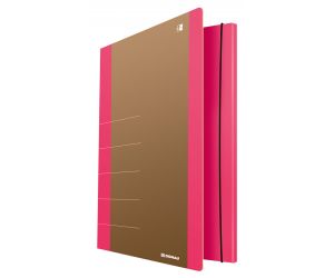 Teczka z gumką DONAU Life, Karton, A4, 500gsm, 3-skrz., różowa