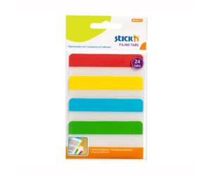 ZAKŁADKI INDEKSUJĄCE STICK"N PRZEZROCZYSTE PP 38X76MM 4 KOLORY