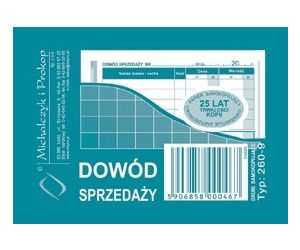 DRUK DOWÓD SPRZEDAŻY PARAGON M&P A7/80  260-9