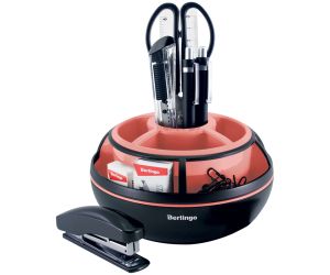 PRZYBORNIK OBROTOWY BERLINGO Z WYPOSAŻENIEM CZARNO-RÓŻOWY 09113