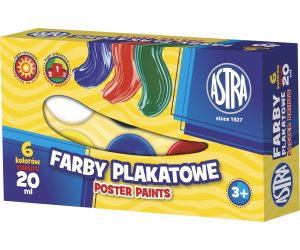 ASTRA FARBY PLAKATOWE 6 KOLORÓW x 20 ml
