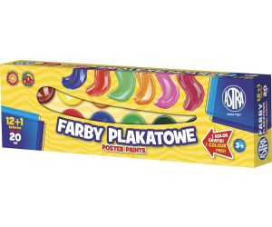 ASTRA FARBY PLAKATOWE 12 KOLORÓW x 20 ml + 1 kolor GRATIS