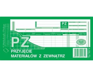 DRUK PZ PRZYJĘCIE MATERIAŁU Z ZEWNĄTRZ M&P 1/3 A4 352-8