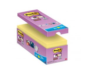 Karteczki samoprzylepne Post-it® Super Sticky (654-P16SSCY-EU), 76x76mm, 16x90 kart., żółte, 2 Karteczki GRATIS