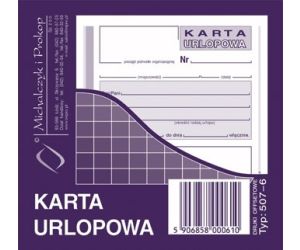 DRUK KARTA URLOPOWA M&P 2/3 A6/40  507-6