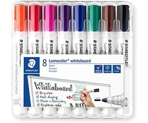MARKER LUMOCOLOR DO BIAŁYCH TABLIC WHITEBOARD, OKRĄGŁY, 8 KOL. W ETUI BOX, STAEDTLER