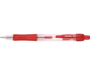 Długopis automatyczny żelowy DONAU z wodoodpornym tuszem 0,5mm, czerwony