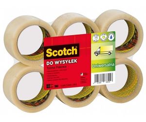 TAŚMA PAKOWA 3M 371 50X66 TRANSPARENTNA KAUCZUK HOT-MELT