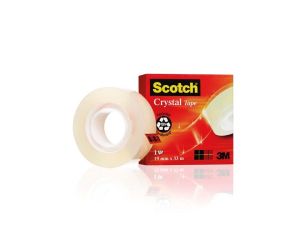 Taśma biurowa SCOTCH® Crystal Clear (600), transparentna, 19mm, 33m, w pudełku