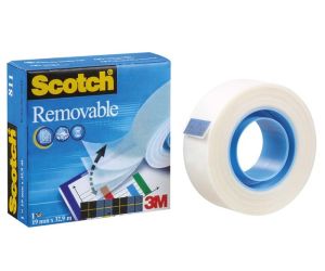 Taśma biurowa, do repozycjonowania SCOTCH® Removable (811), matowa, 19mm, 32, 9m