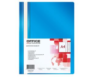 Skoroszyt OFFICE PRODUCTS, PP, A4, miękki, 100/170mikr., niebieski