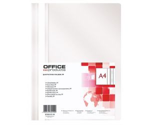 Skoroszyt OFFICE PRODUCTS, PP, A4, miękki, 100/170mikr., biały