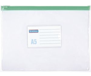 Torebka z suwakiem DONAU, PVC, A5, transparentna