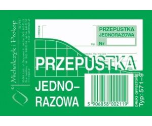 DRUK PRZEPUSTKA JEDNORAZOWA M&P A7/80  571-9