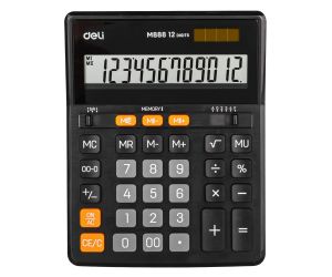 KALKULATOR DELI 12-POZYCYJNY Z PODÓWJNĄ PAMIĘCIĄ CZARNY