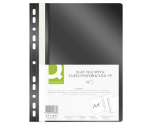 Skoroszyt Q-CONNECT, PP, A4, standard, 120/170mikr., wpinany, czarny