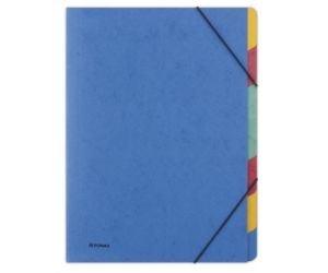 Teczka z gumką DONAU, preszpan, A4, 7 przekładek, niebieska