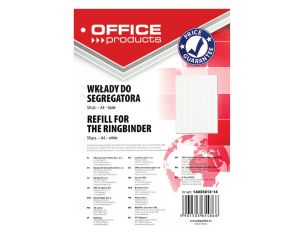 Wkład do segregatora OFFICE PRODUCTS, A4, w kratkę, 50 kart., biały