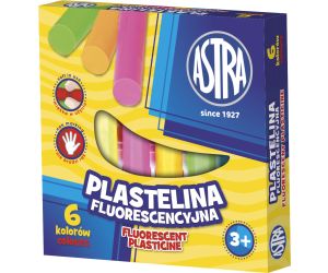 ASTRA PLASTELINA FLUORESCENCYJNA, 6 KOLORÓW