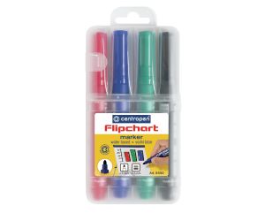 MARKER FLIPCHART CENTROPEN 8550 4 KOLORY OKRĄGŁA KOŃCÓWKA PP