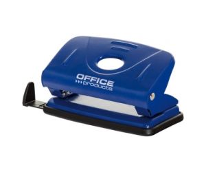 Dziurkacz OFFICE PRODUCTS, dziurkuje do 12 kartek, metal, niebieski