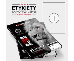 ETYKIETA SAMOPRZYLEPNA EMERSON  BIAŁA 210X297mm 027 op 100 ARKUSZY
