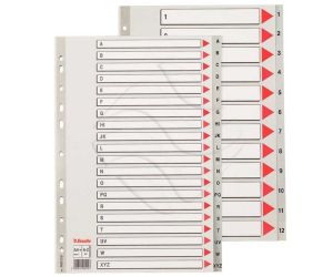 PRZEKŁADKA ESSELTE A4 MAXI A-Z SZARA PP