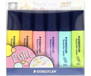 ZAKREŚLACZ TEXTSURFER CLASSIC,  6 KOL. PASTELOWYCH W ETUI, STAEDTLER