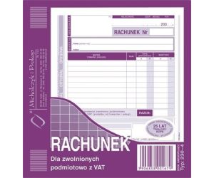 D RACHUNEK 2/3 A5 2SKŁ.ZWOL.VAT 230-4 DRUK RACHUNEK