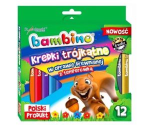 KREDKI TRÓJKĄTNE BAMBINO JUMBO 12 KOLORÓW