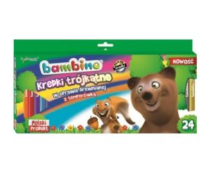 KREDKI TRÓJKĄTNE BAMBINO JUMBO 24 KOLORÓW