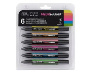 WINSOR & NEWTON BRUSHMARKER ZESTAW 6 sztuk NEON TONES