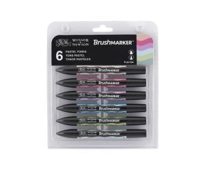 WINSOR & NEWTON BRUSHMARKER ZESTAW 6 sztuk PASTEL TONES