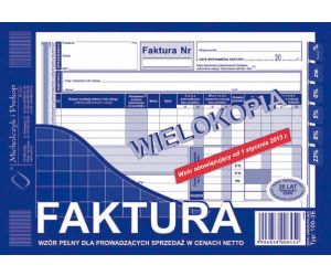 D FAKTURA VAT A5 WIEL.100-3E DRUK