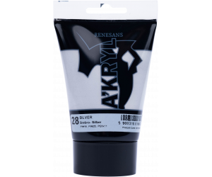 FARBA AKRYLOWA W TUBCE 100 ml A'KRYL RENESANS - 28 - SREBRNA