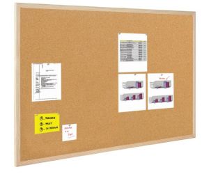 Tablica korkowa BI-OFFICE, 60x40cm, rama drewniana