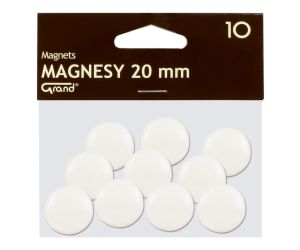 MAGNESY OKRĄGŁE GRAND 20MM BIAŁE OP 10 SZTUK