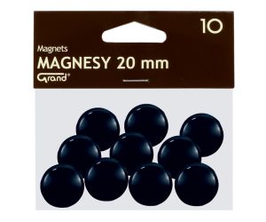 MAGNESY OKRAGŁE GRAND 20MM CZARNY OP 10 SZTUK