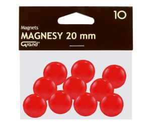 MAGNESY OKRĄGŁE GRAND 20MM CZERWONE OP 10 SZT