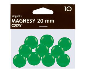 MAGNESY OKRĄGŁE GRAND 20MM ZIELONY OP 10 SZTUK