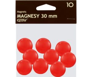 MAGNESY OKRĄGŁE GRAND 30MM CZERWONE OP 10 SZT