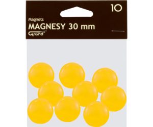 MAGNESY OKRĄGŁE GRAND 30MM ŻÓŁTE OP 10 SZT