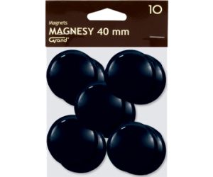 MAGNESY OKRĄGŁE GRAND 40MM CZARNE OP 10 SZT