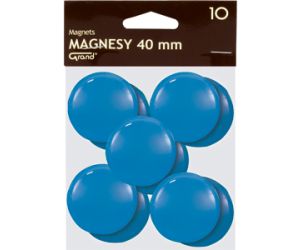 MAGNESY OKRĄGŁE GRAND 40MM NIEBIESKIE  OP 10 SZT