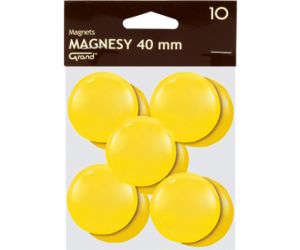 MAGNESY OKRĄGŁE GRAND 40MM ŻÓŁTE OP 10 SZT