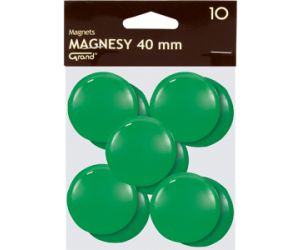 MAGNESY OKRĄGŁE GRAND 40MM ZIELONE OP 10 SZT